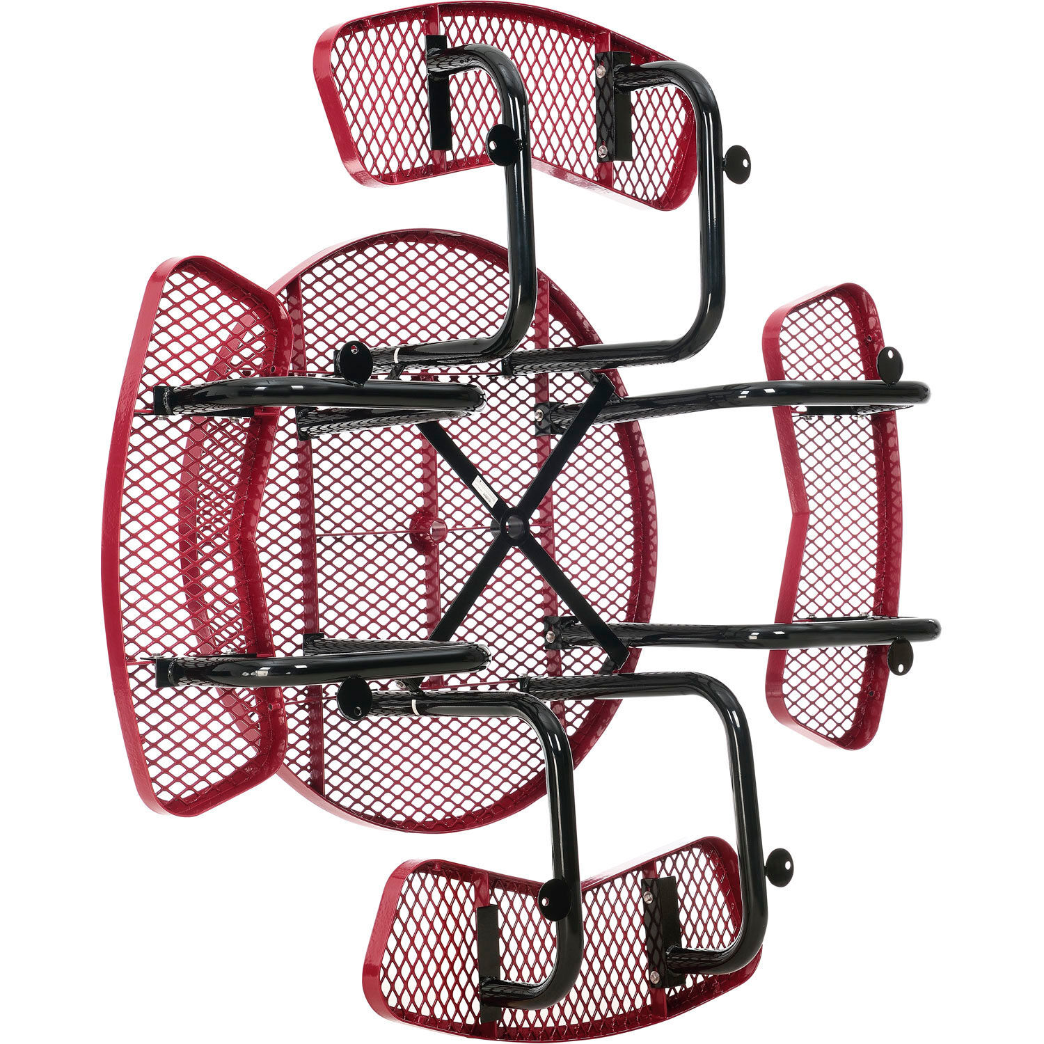 Global Industrial 46" Child Size Round Expanded Picnic Table Red