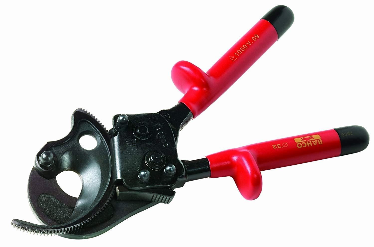 BAHCO 2806-35V 1000 Volt 9 Inch Ratchet Action Cable Cutter