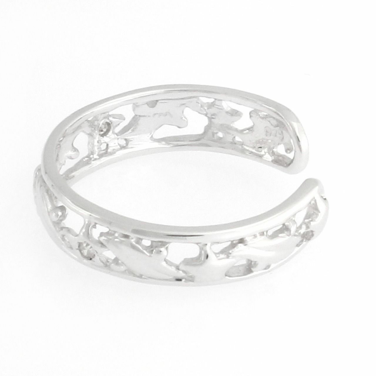 Adjustable Toe Ring Round Simulated Diamond Solid 925 Sterling Silver