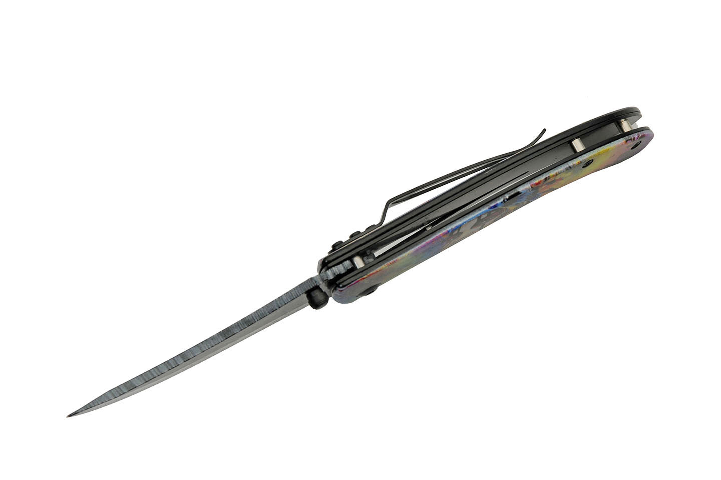 Spring-Assisted Folding Knife | Psychedelic Native Stainless Steel Blade