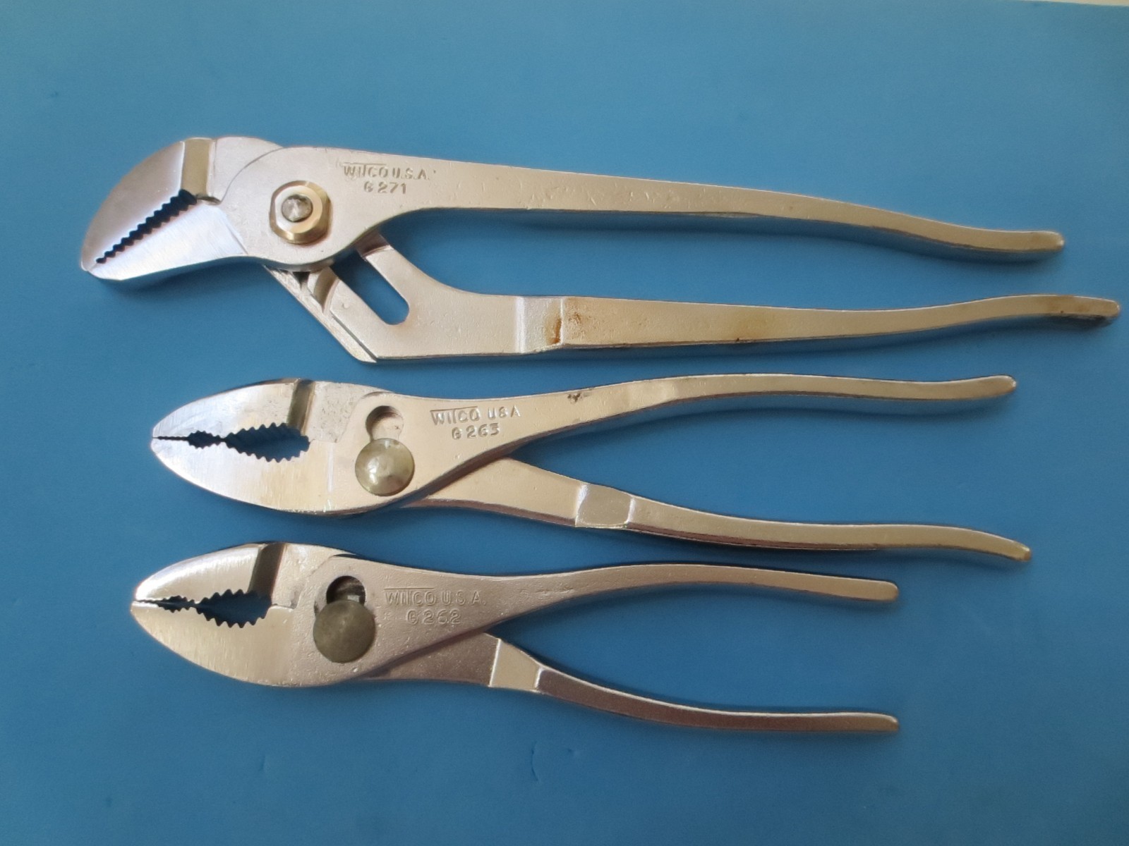 3pc Pliers Set Witco / Wilde Tools ★★ Made in USA ★★ 8" and 10" Looks Unused ★★