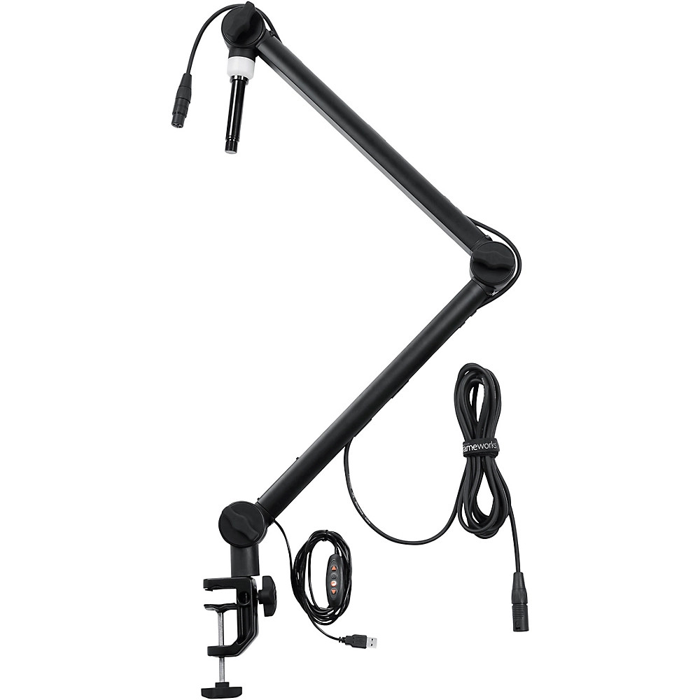 Gator Professional Broadcast Boom Mic Stand With LED Light LN