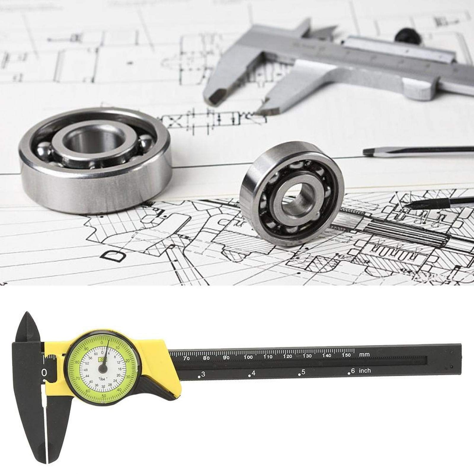 Depth Plastic Dial Vernier Caliper Professional Micrometer High Precision Mea...