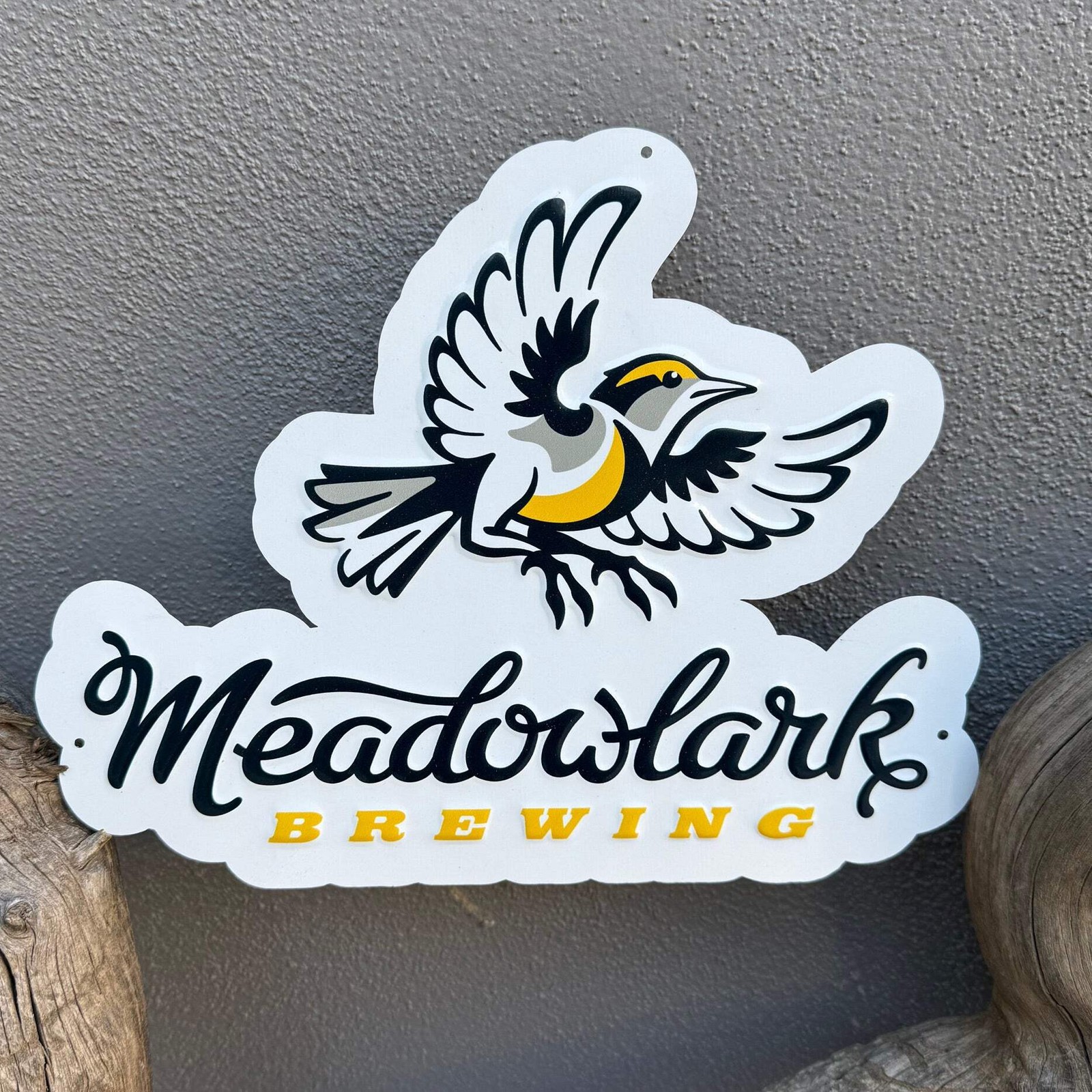 Meadowlark Brewing Co Collectible Tin Tacker Metal Beer Sign