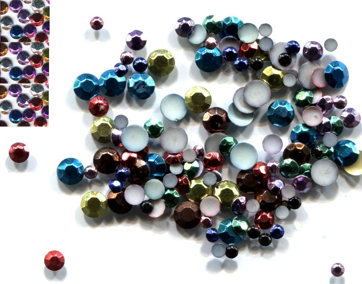 RHINESTUDS Faceted  MIXED COLORS  2mm Iron on 144 Pcs  1 gross