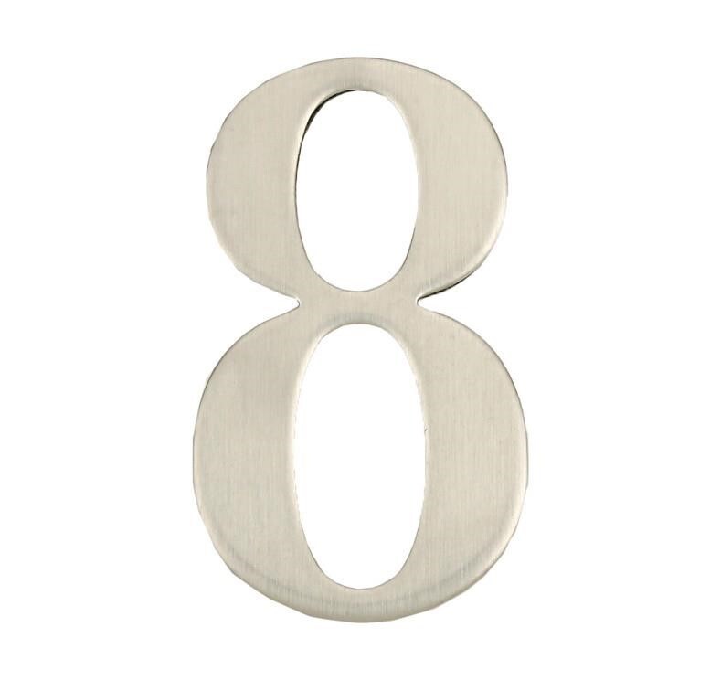 Door Number Haushalt Ss-8, 6.2 Cm X 3.5 Cm, Stainless Steel, Stainless Steel