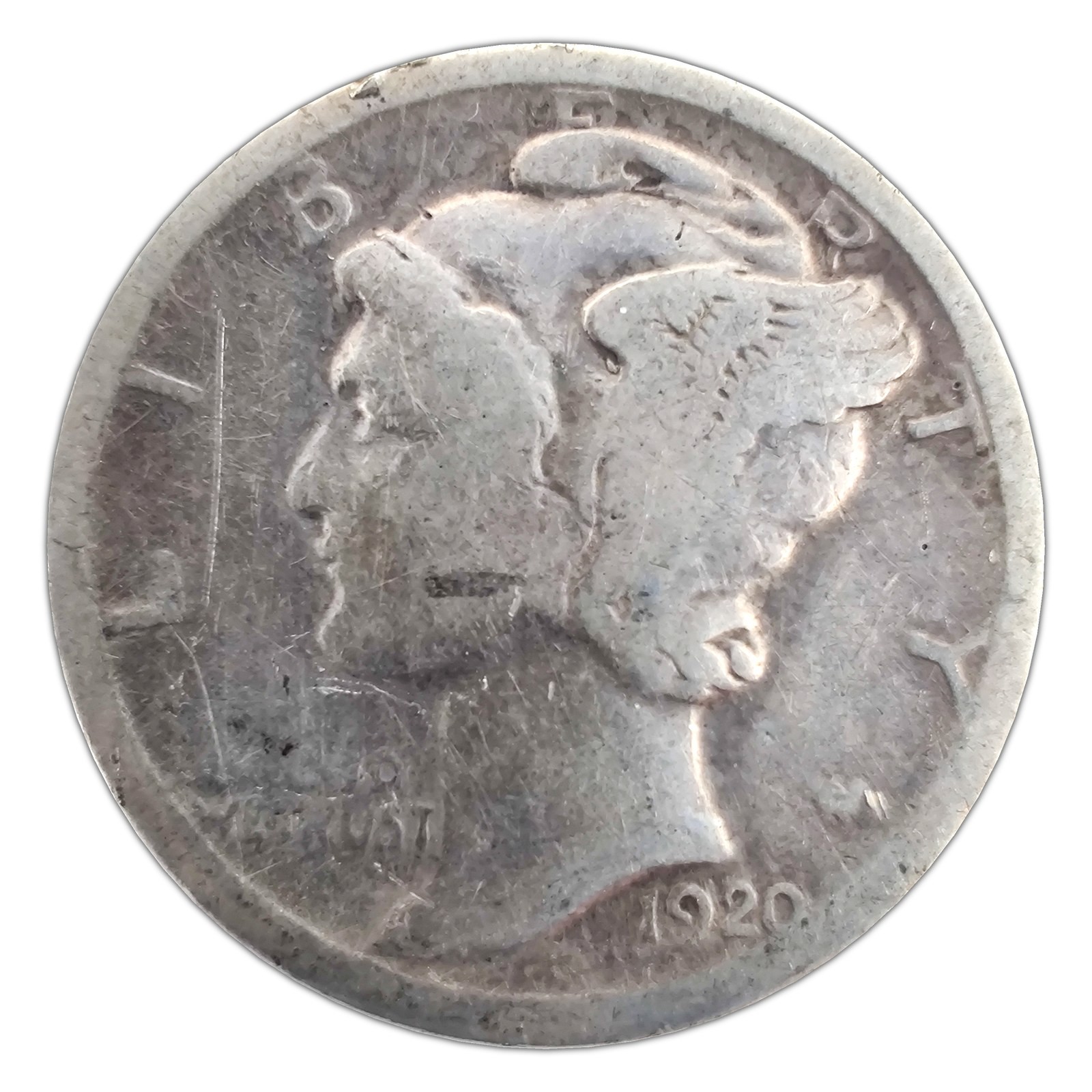 1920-P Mercury Dime G Good 90% Silver