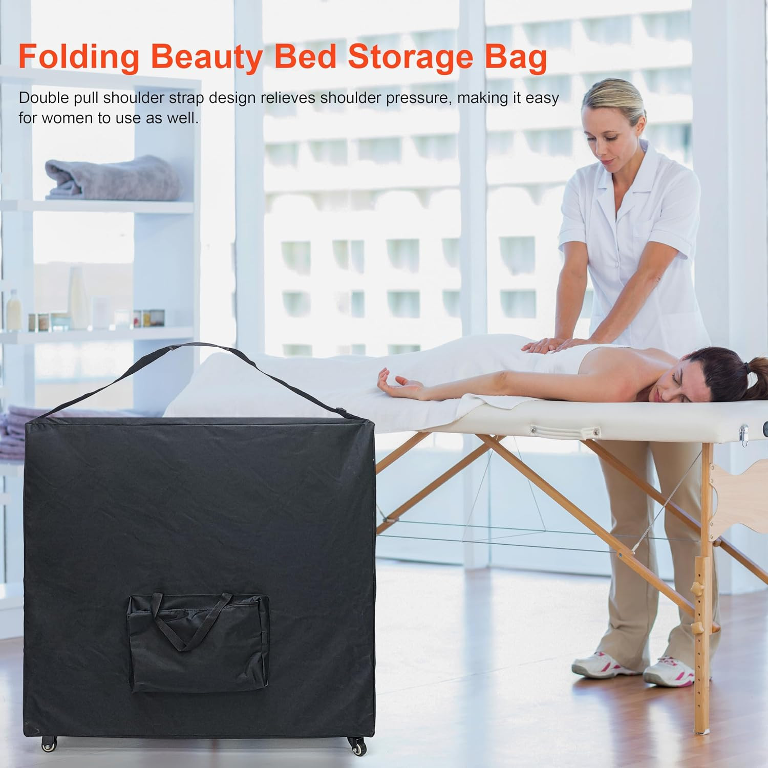 Heavy-Duty Massage Table Carrying Bag with Wheels & Strap - Model ETCB500