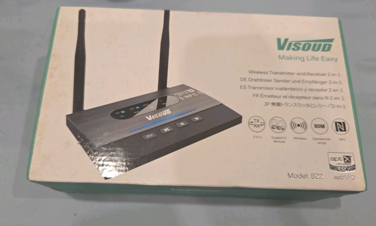 Visoud BT-B22 Bluetooth 5.0 Transmitter/Receiver