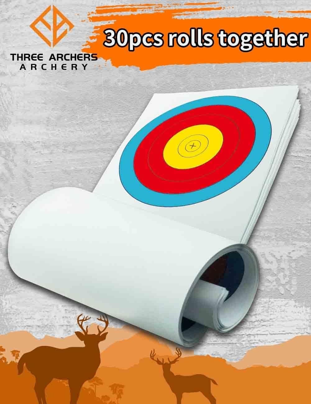 Precision 30pcs Archery Targets - Vertical 3 Spot Design for Training & Practice