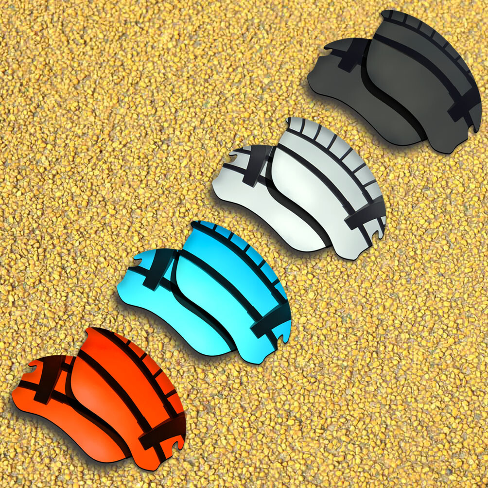4 Pairs Lenses Replacement for-Oakley Flak Draft Polarized-Black&Silver&Blue&Red