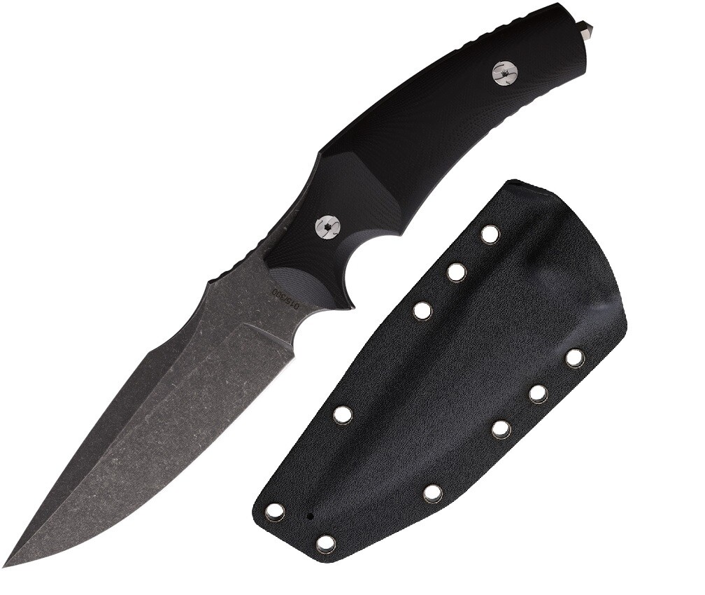 Editions G Wardog 2.0 Fixed Knife 4.75" 154CM Steel Blade Black G10 Handle 004