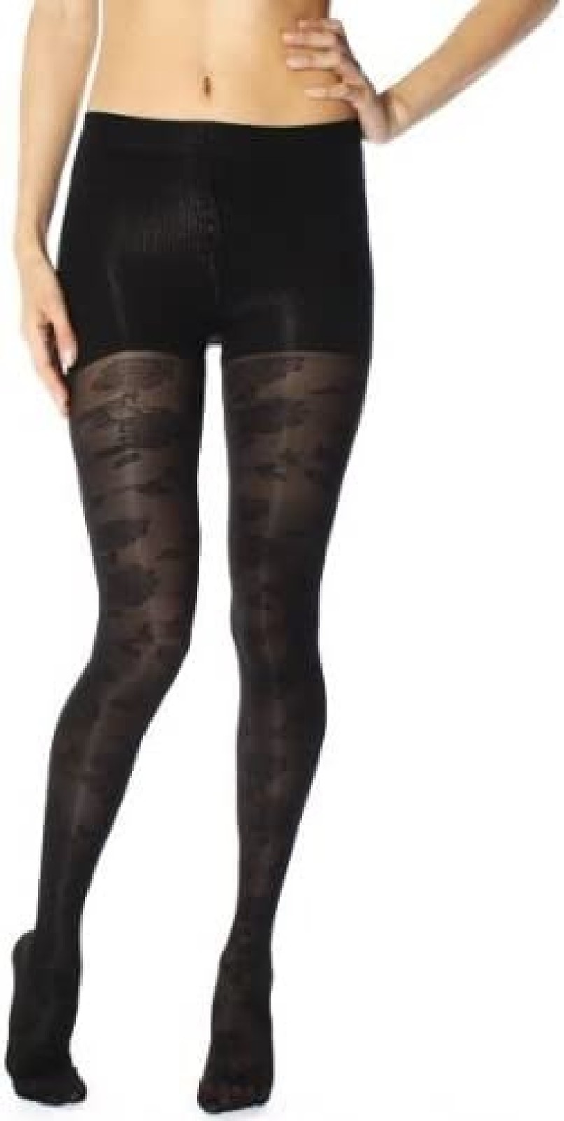 Dr. Comfort RejuvaHealth Sheer Pantyhose w/Floral Pattern15-20mmHg Black X-Large