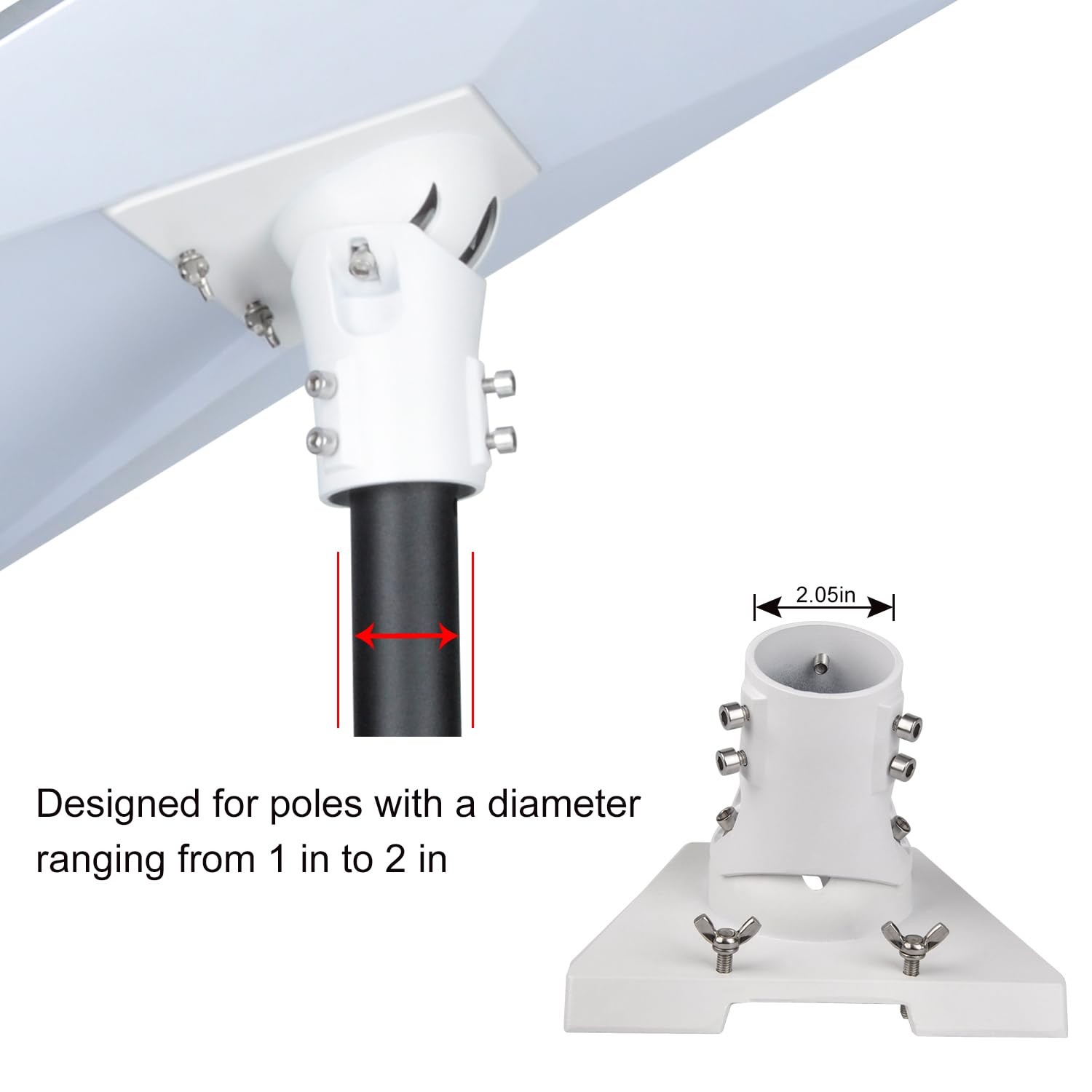 Pipe Adapter Pole Mount for Starlink Standard 4/4X/Gen3, Adjustable Pole Mount..