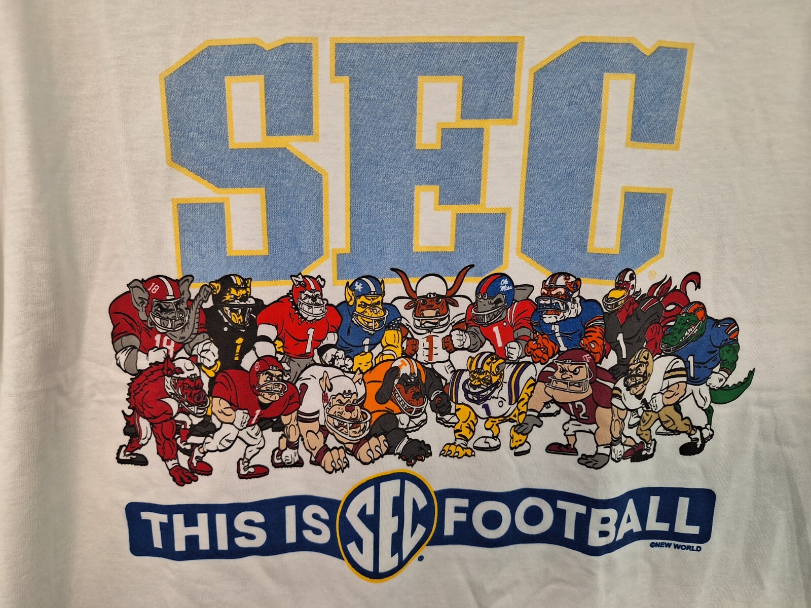 SEC Football At Its Best  T-Shirt Men's XL White Short Sleeve NEW All Teams