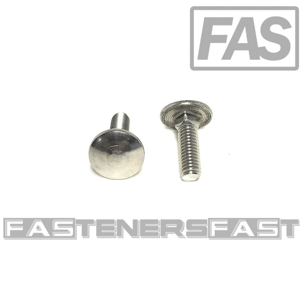 (25) M5-.80x16 Carriage Bolts Stainless Steel DIN603 A2 Stainless Steel