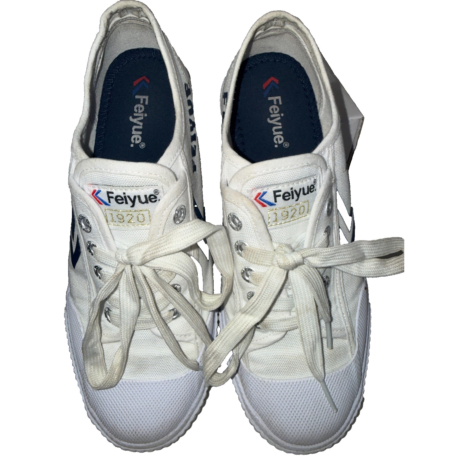 Feiyue 1920 White Canvas Sneakers Womens 8/Mens 6 Martial Arts Kung Fu Shoes