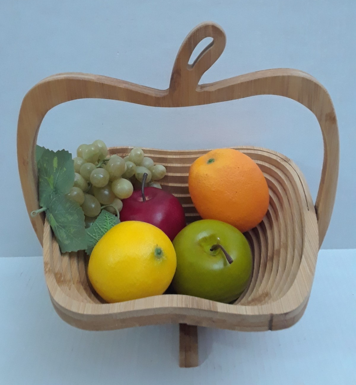Bonnie & Pop Collapsible Fruit Basket with Artificial Fruit 12 in Tall