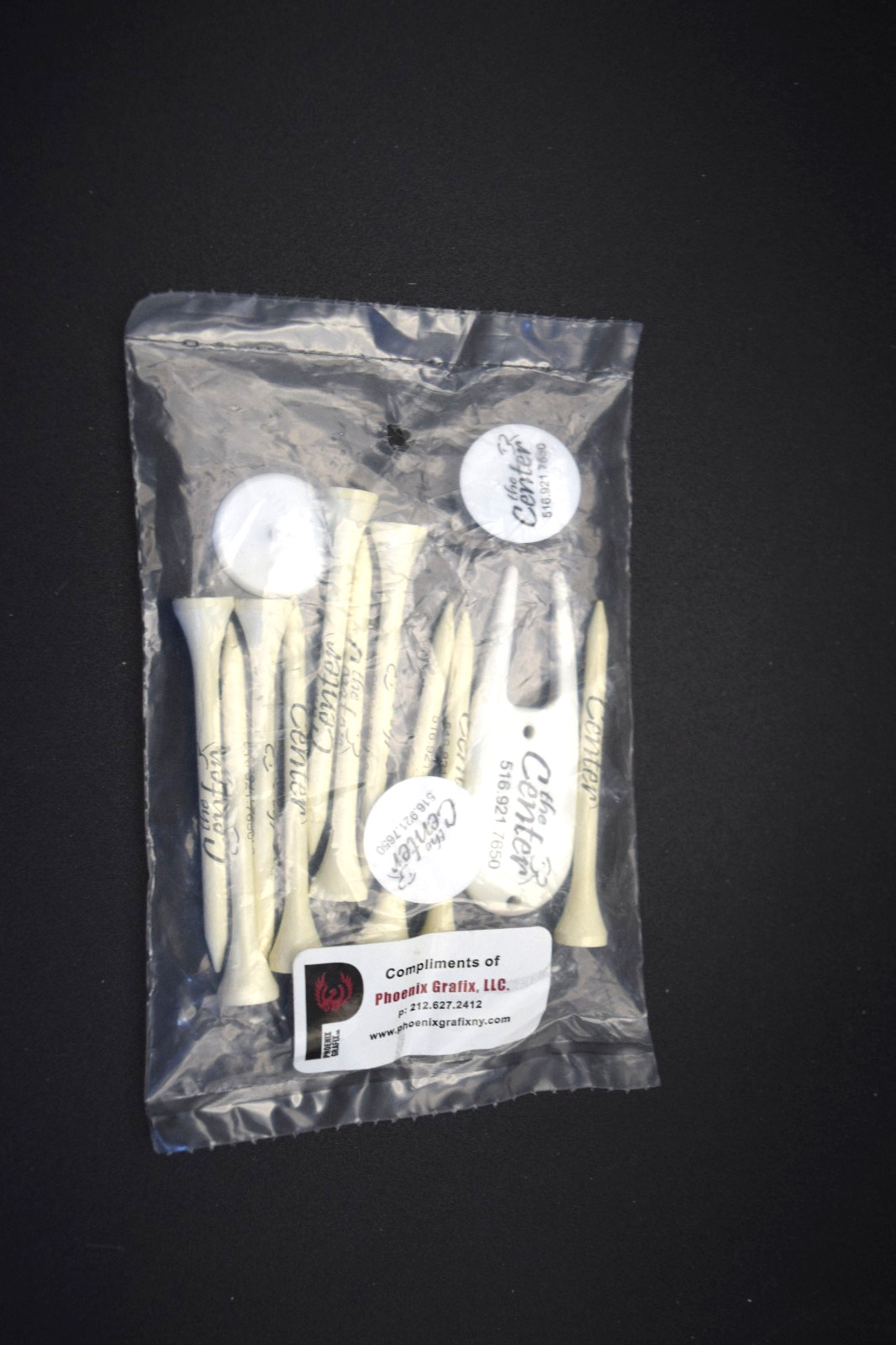 Golf Tee Set Printed "The Center" 13 pcs