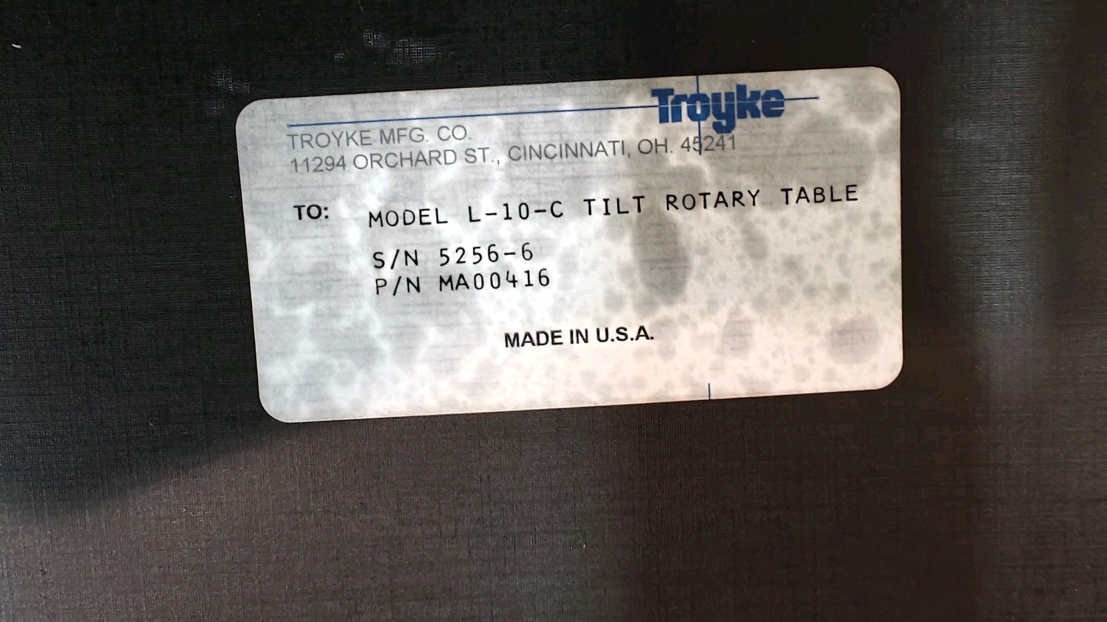 Troyke L-10-C Rotary Axis
