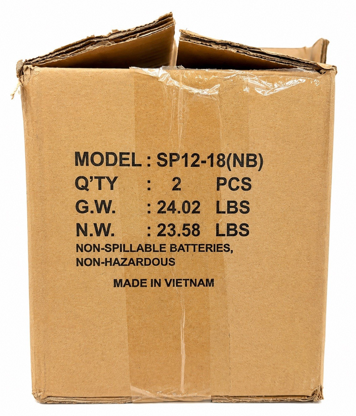 SigmasTek SP12-18(NB) 12V 18Ah Sealed Lead-Acid Battery, Spade 1pc