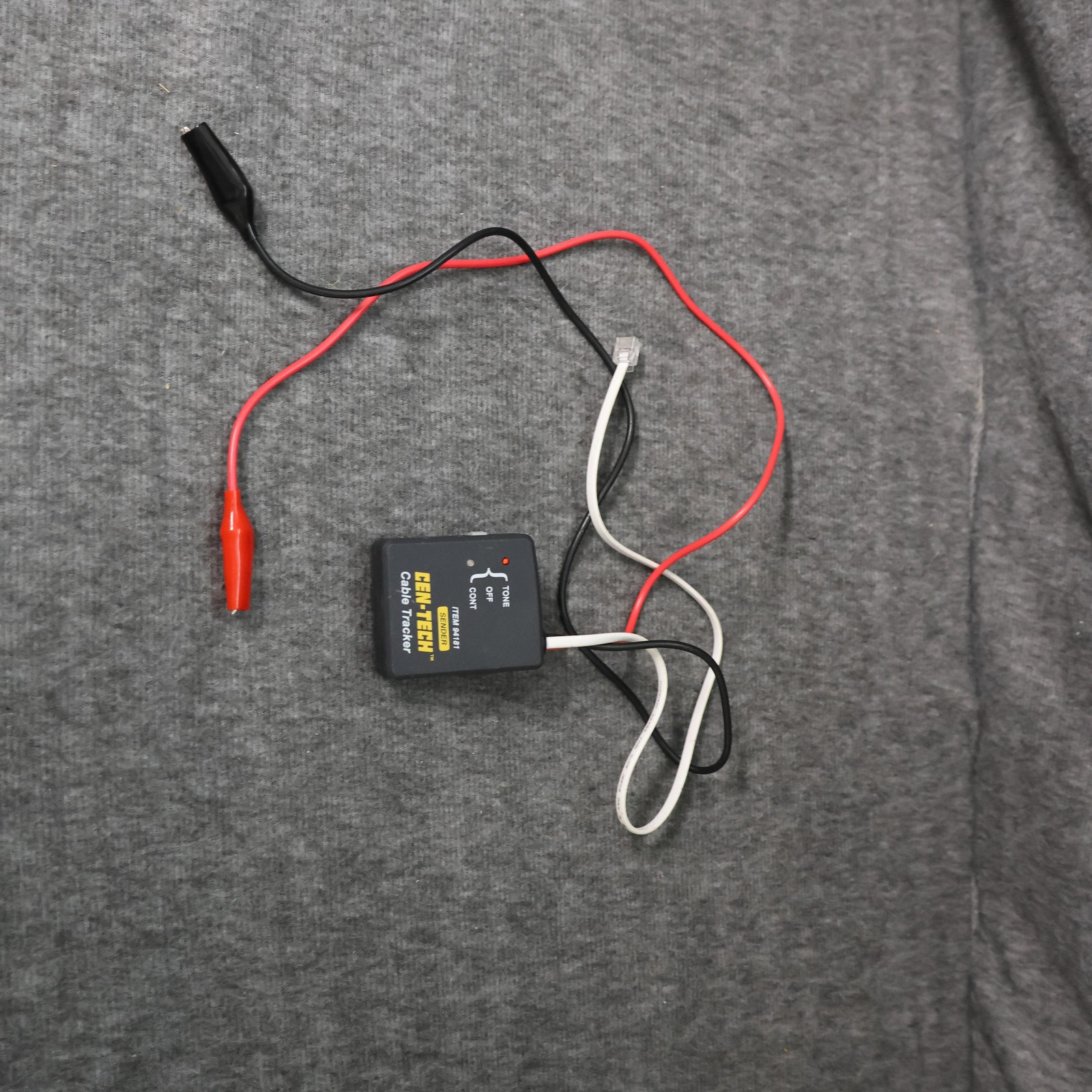 Centech Cable Tracker Sender ITEM 94181 RJ11 Alligator Clips Tester Tool