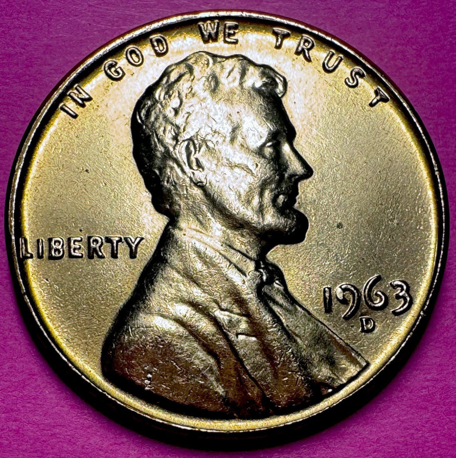 1963 d lincoln penny RD Uncirculated