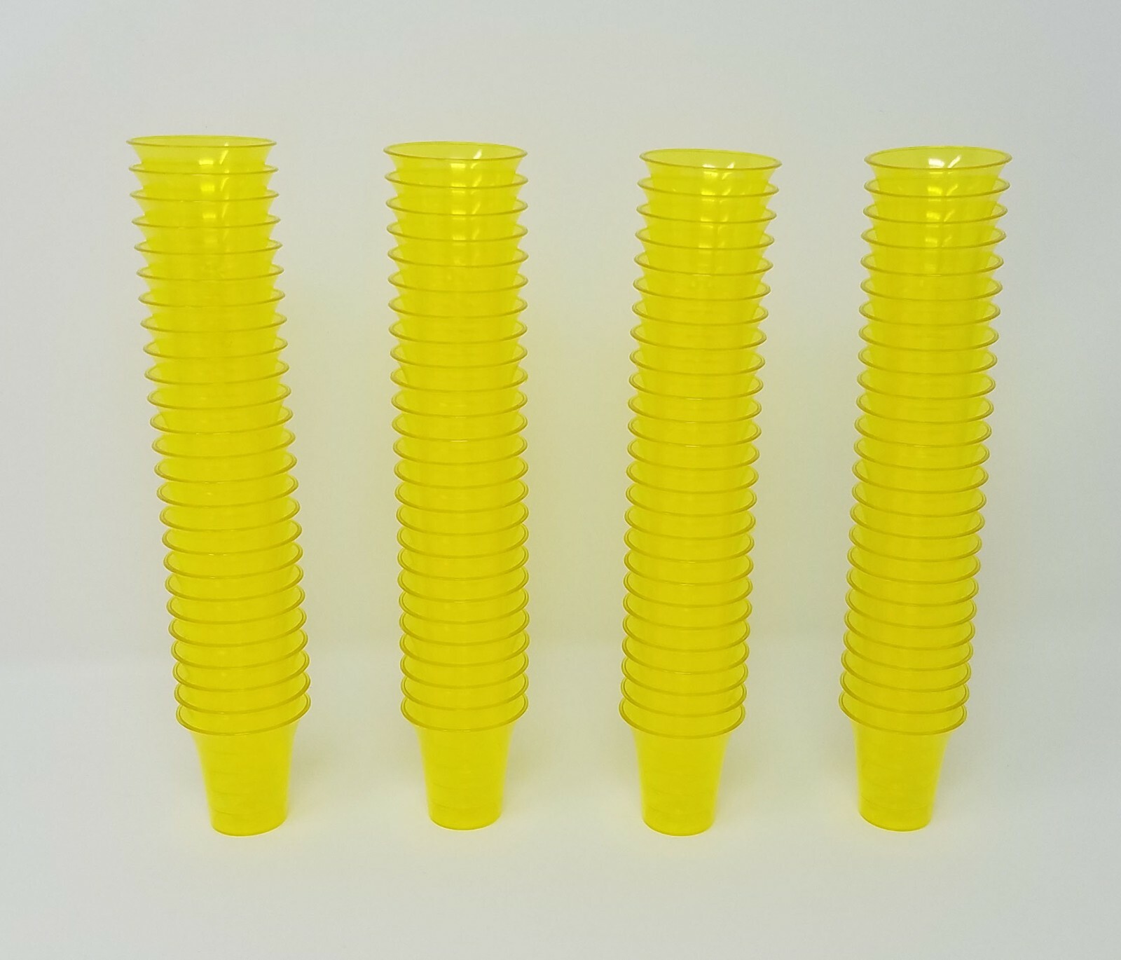 Lot of 100 YELLOW Miniature Plastic Communion Cups Crafts Dollhouse Garden Pots