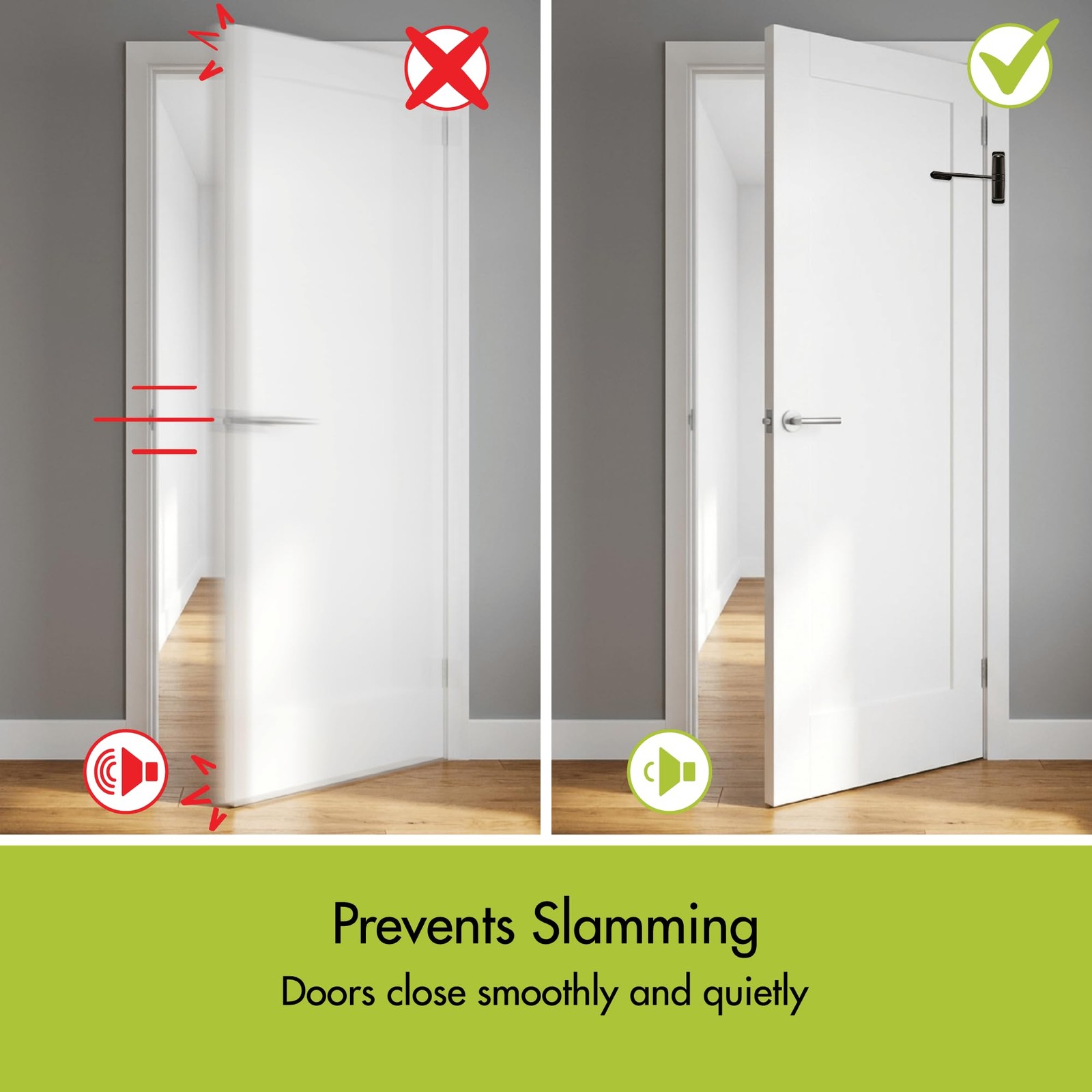 - Automatic Spring Door Closer for Interior Doors, Child & Pet Safe, Stops Do...