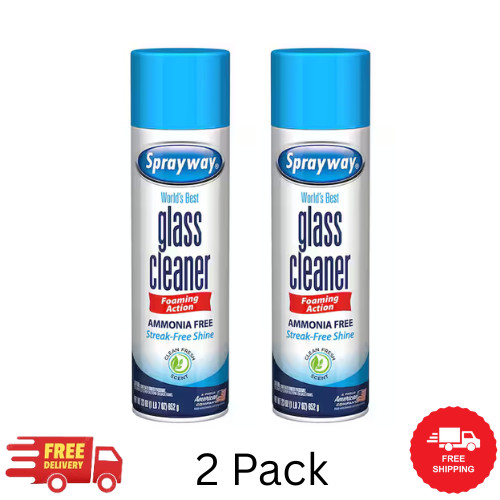 2 PACK Sprayway World's Best Glass Cleaner, Value Pack, 23OZ