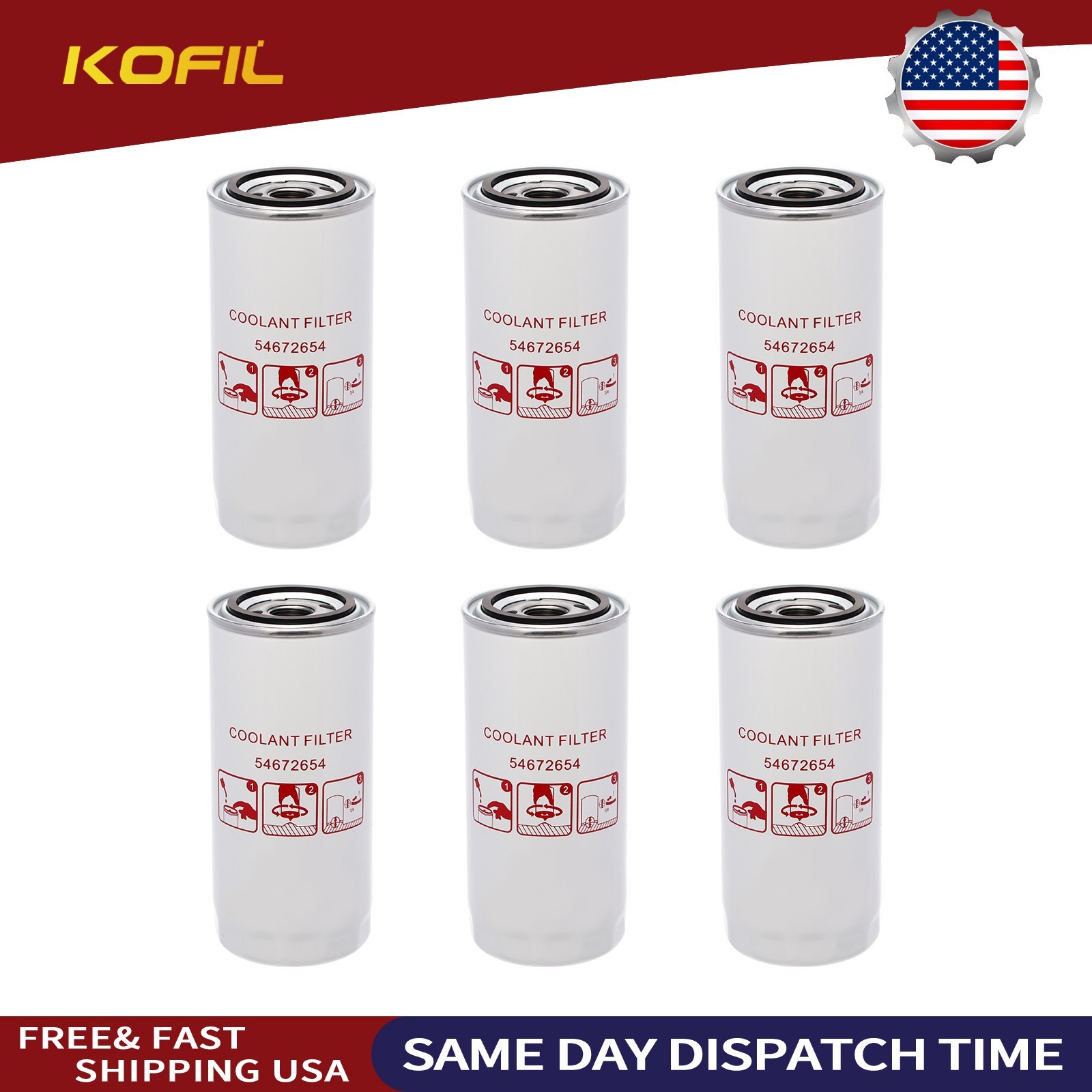6/ New 54672654 Oil Filter for Ingersoll Rand Oil Filter 54672654