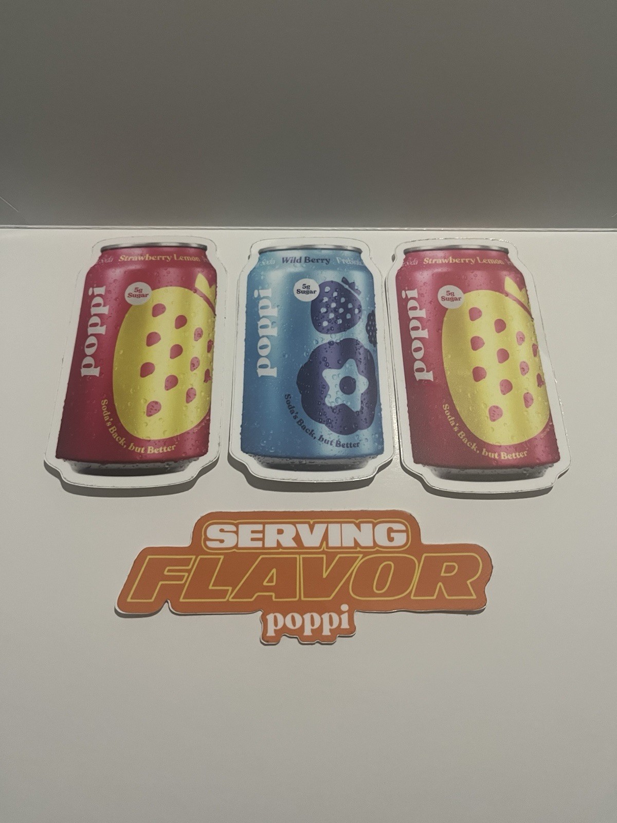 Poppi Prebiotic Soda Promotional Stickers Total Of 4 New Small Sized