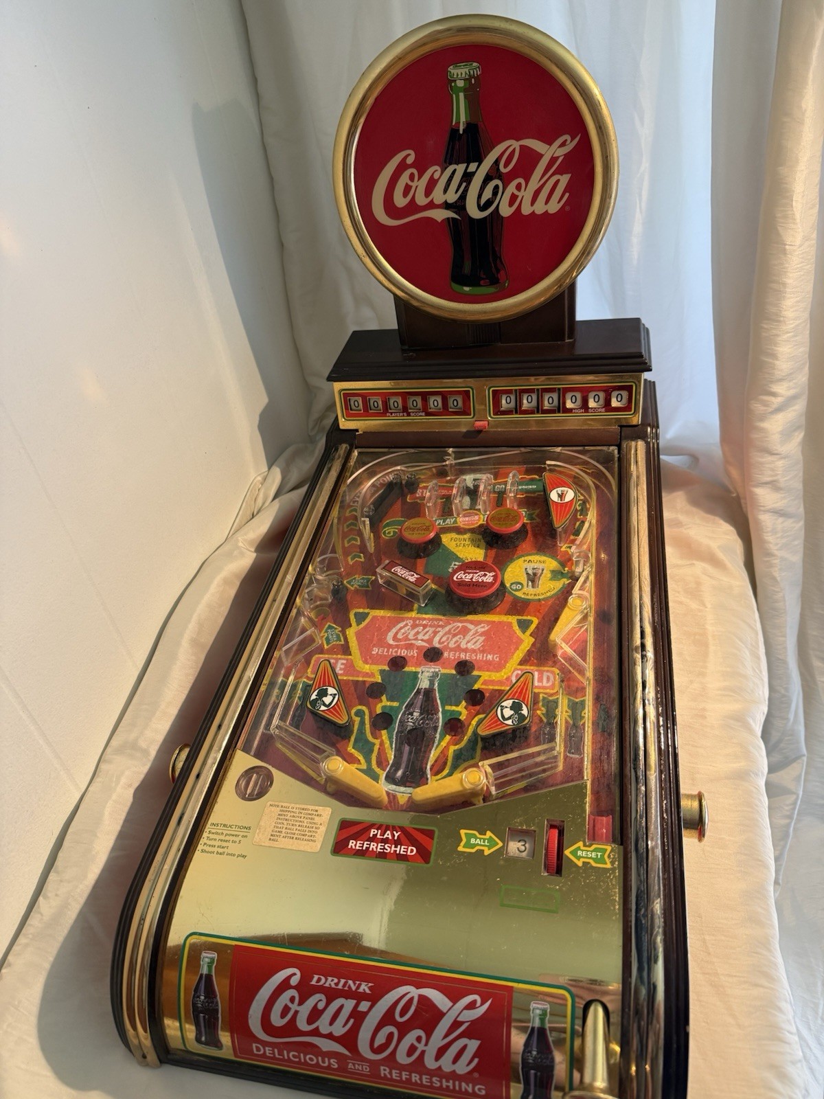 Franklin Mint Deluxe Edition Coca-Cola Collector's Pinball Machine *No Cord*