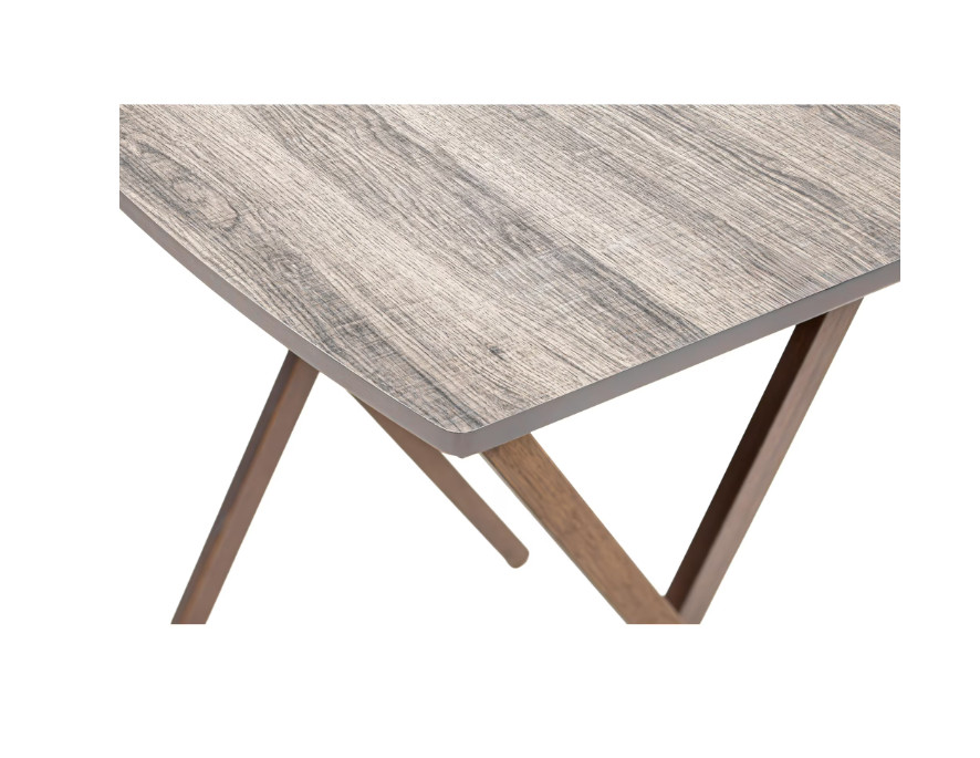 XL Oversized Rubberwood Folding TV Tray Table Rustic Gray Heavy Duty