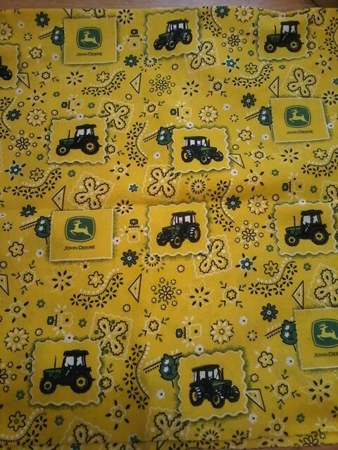 Handmade personlized JOHN DEERE YELLOW BANDANA PILLOWCASE