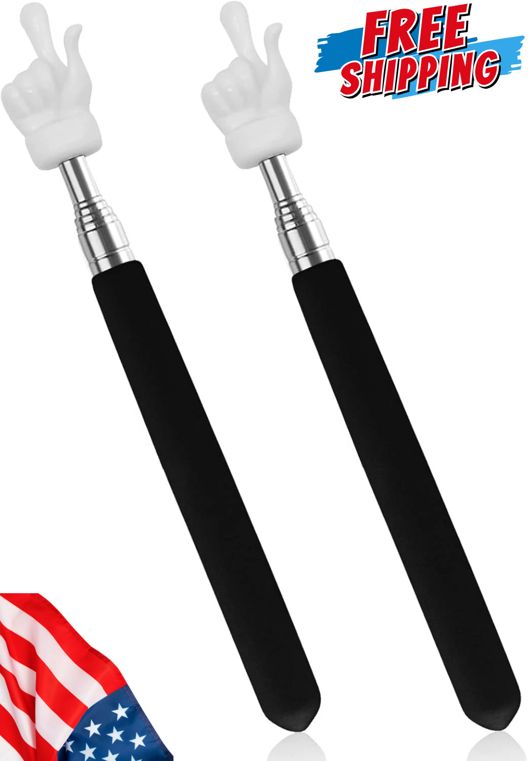2Pcs Telescopic Teachers Pointer, Extendable Hand Pointer Finger Pointer Stick,