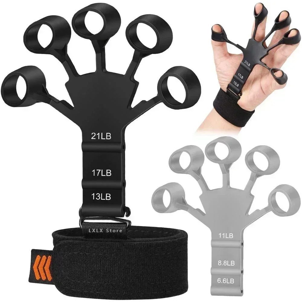 Finger Strengthener with 6 Resistant Level Grip Strength Trainer For Hand