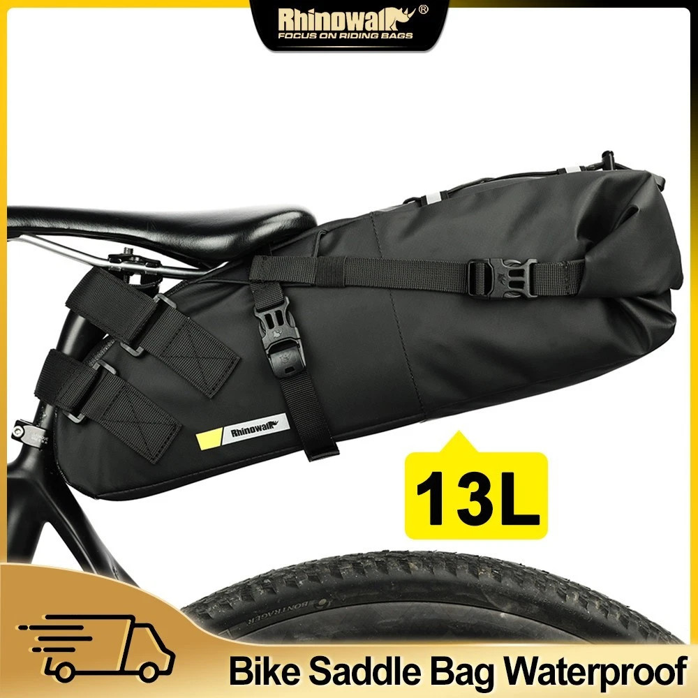 Rhinowalk Bicycle Rear Bag 13L Multi-Functional Waterproof Cycling Bag 1pc Black