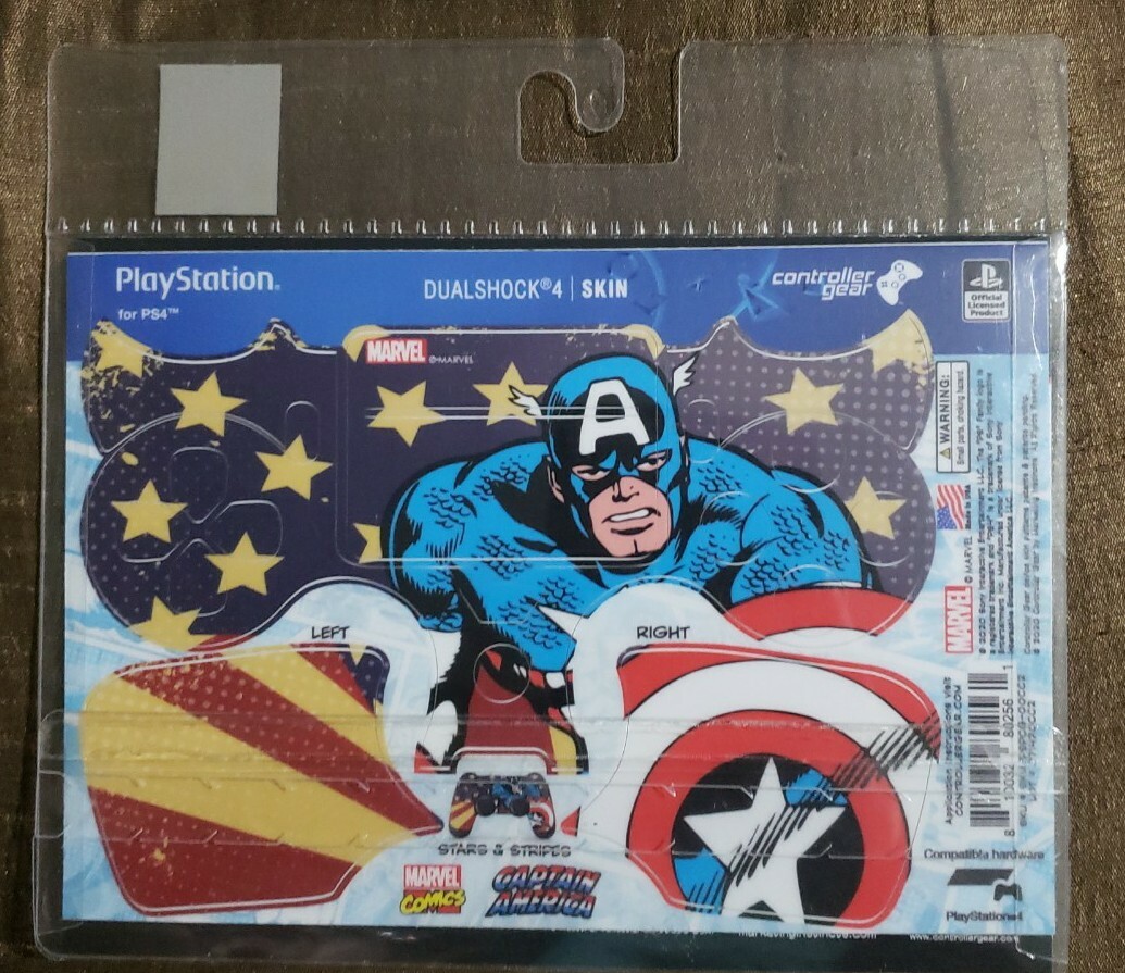 Marvel Comics PS4 Controller Gear Skin - Captain America - Stars & Stripes NEW