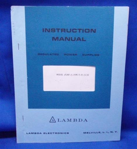 Lambda LMF-5-OVM-Y-R-3132 Instruct. Manual w/SCHEMATICS