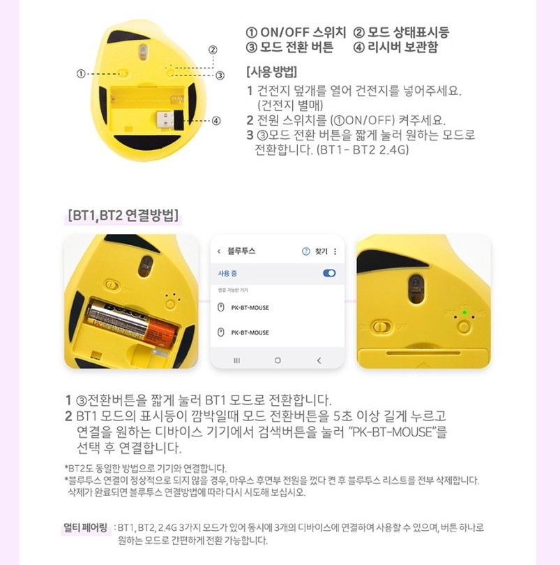 Pokemon Genuine Pikachu Bluetooth Vertical Mouse 2.4Ghz Wireless Mouse