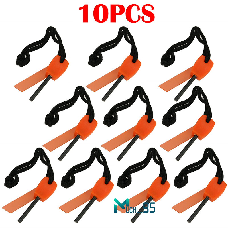 10x Kit De Varilla De Supervivencia Para iniciador De Fuego De Magnesio Pedernal