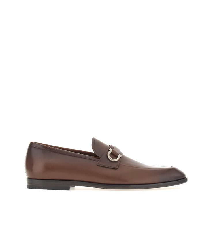 New Auth Salvatore Ferragamo Florio Men Brown Leather Loafers Shoes 8.5 $990