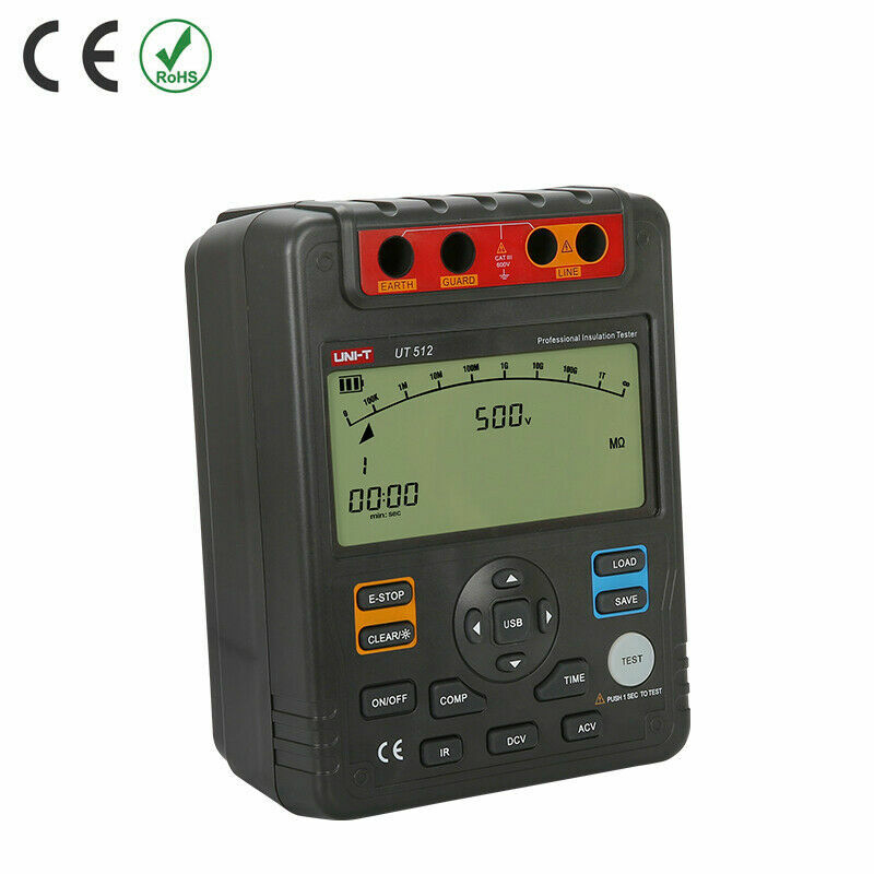 UNI-T UT512 Insulation Resistance Testers Voltmeter Auto Range 2500V 100GΩ Kd