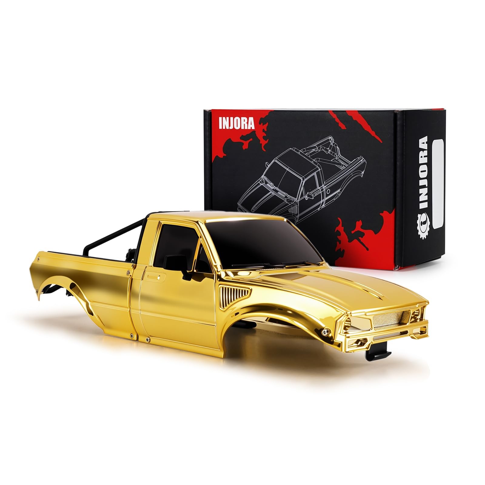 INJORA IR60 Pickup Hard Body Shell with 225*90*67Mm (8.86*3.54*2.64In), Gold