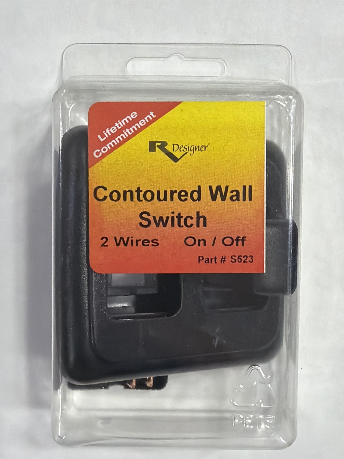 RV Designer S523 Double SPST On/Off Black Lighting Switch