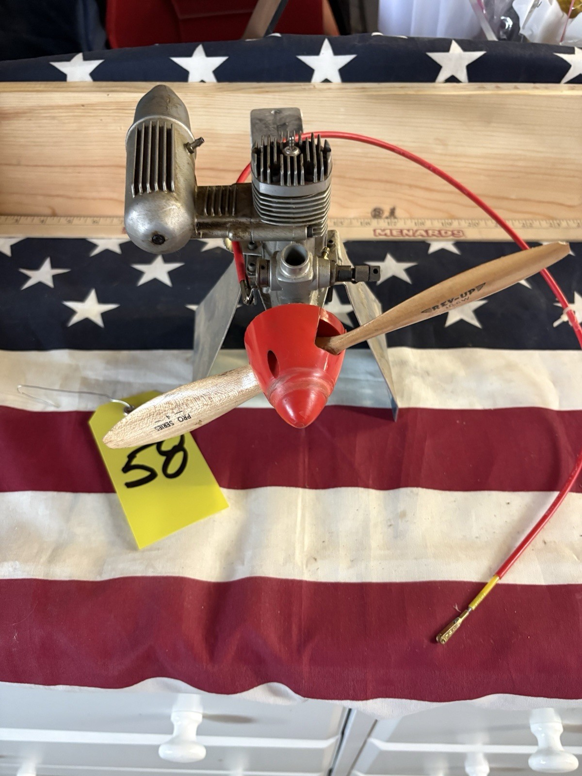 RC BOAT MOTOR AND MOUNT / USED / MOTOR TURNS BUT WILL NEED CLEANED