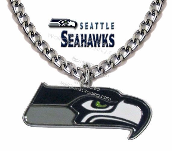 LARGE SEATTLE SEAHAWKS Stainless Steel Necklace NFL Football Metal Logo HOT! #1'
