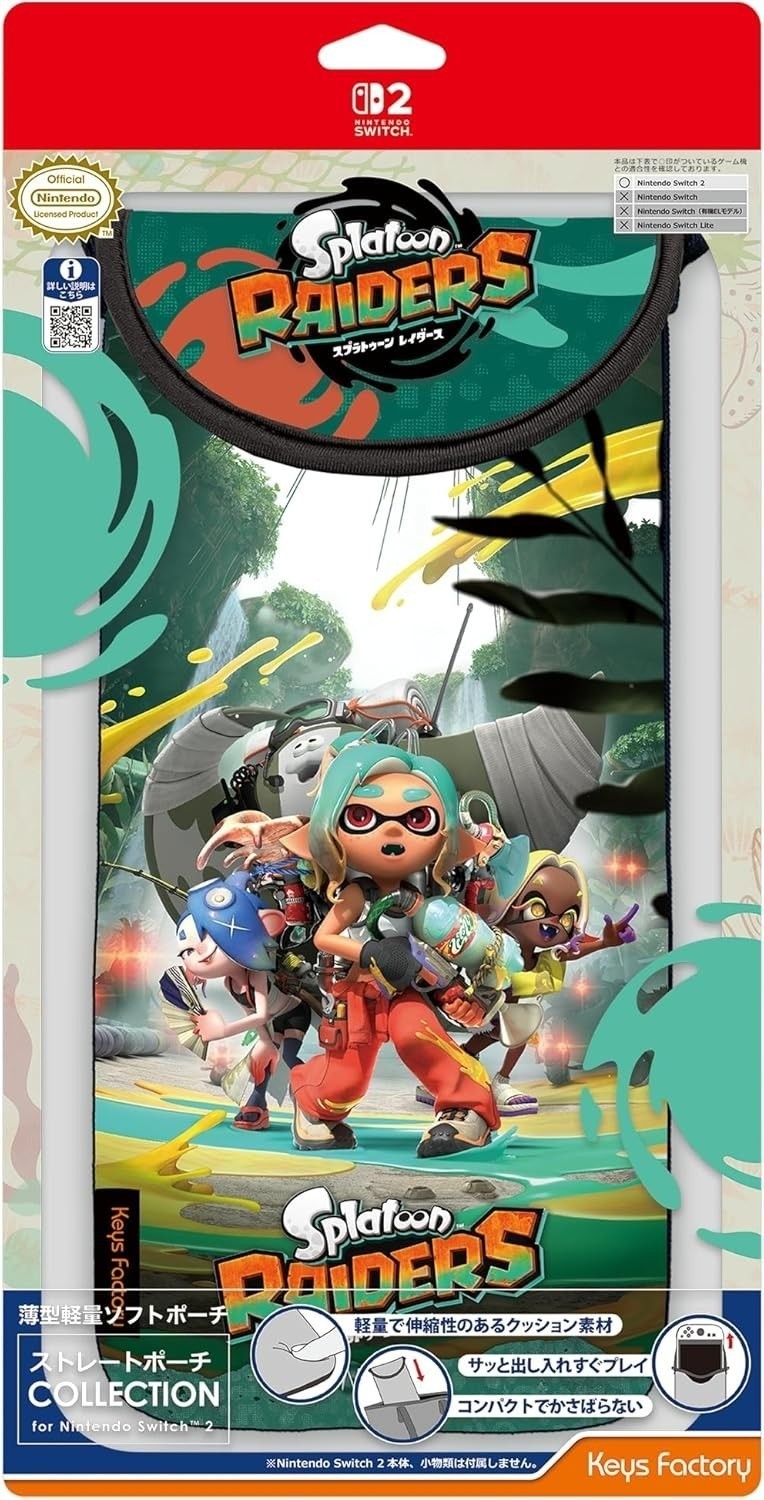 Switch 2 Official 2026 NEW Japan Splatoon Raiders Straight Pouch Keys Factory