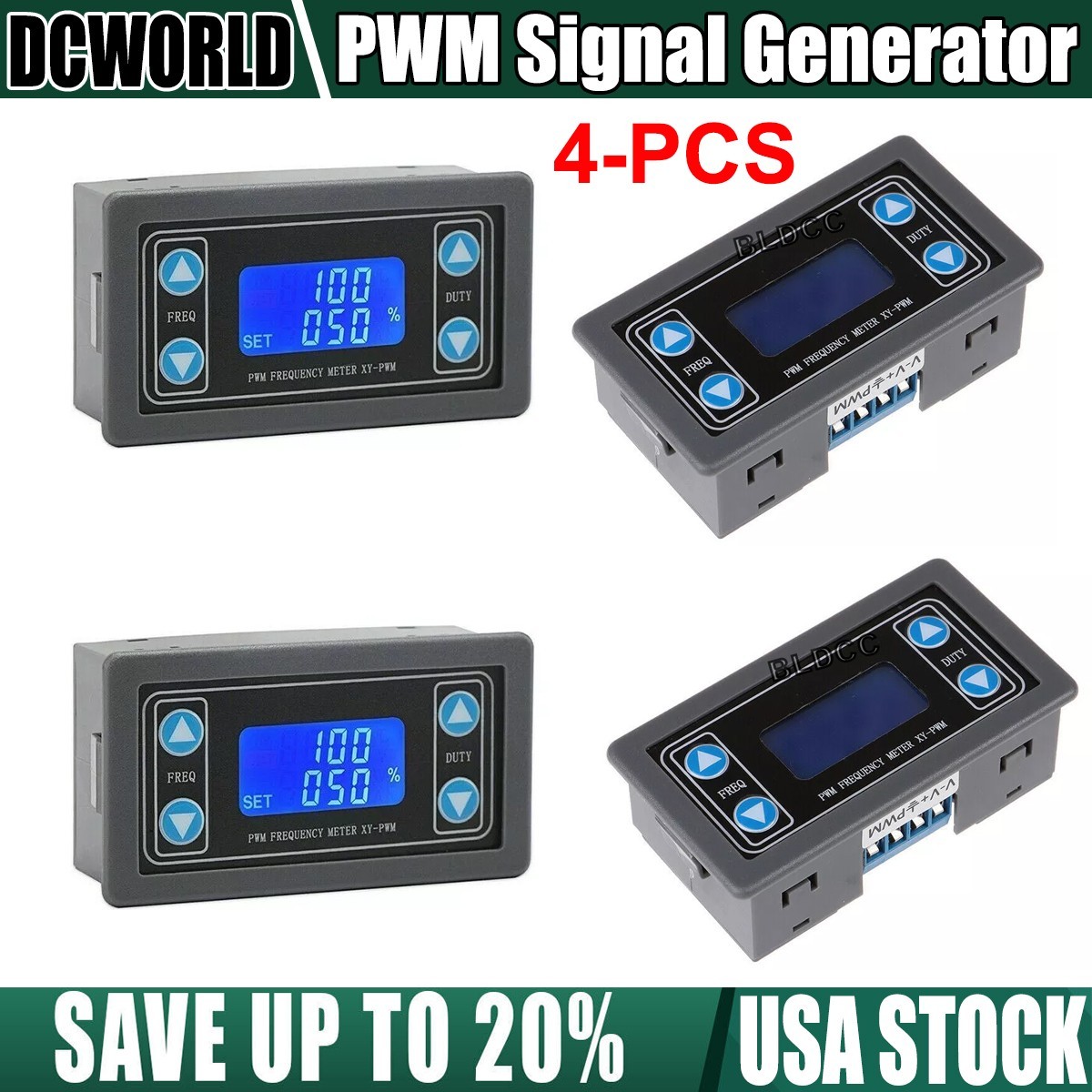 4x LCD Display 1Hz~150kHz PWM Signal Generator Pulse Frequency Adjustable Module